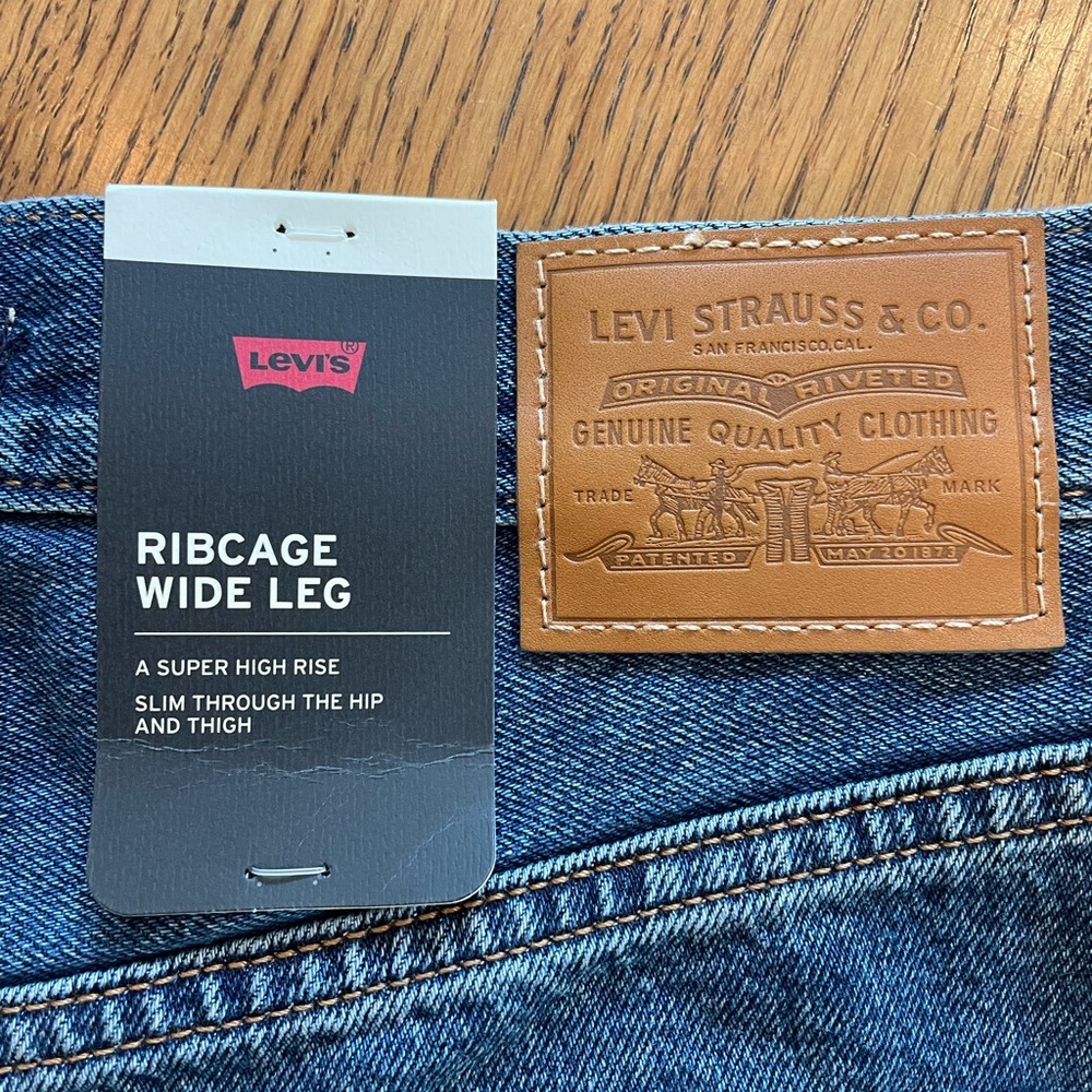 Levi's Blue Ribcage Wide Leg Jeans